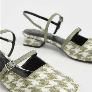 Houndstooth Square Toe Mary Janes